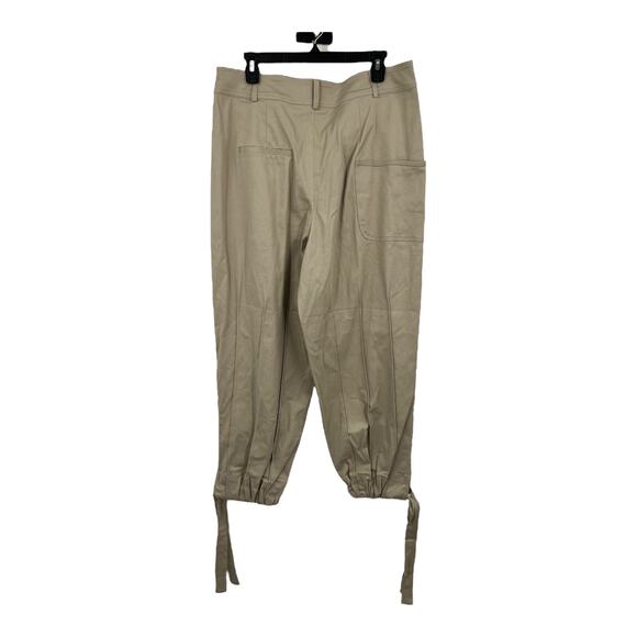 Parker Pants Natural high waist ankle tie tan size 14 - Picture 3 of 7